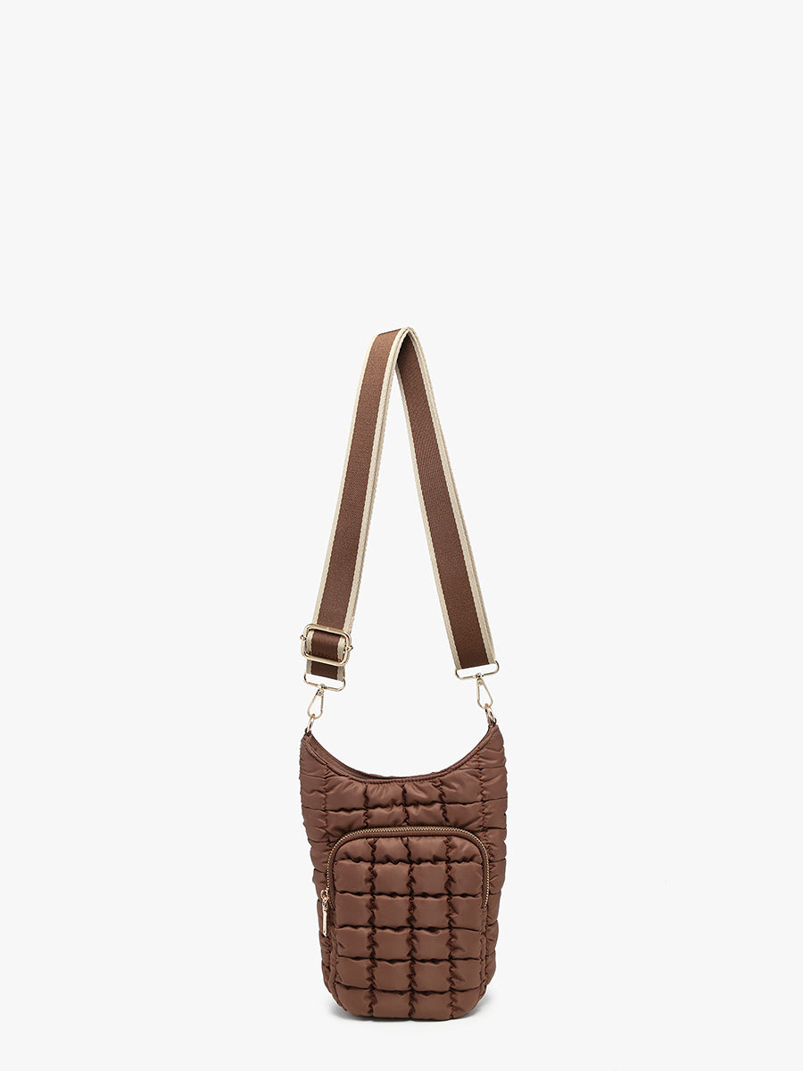 Dana Vegan Water Bottle Bag Brown - Jen & Co. vegan handbag