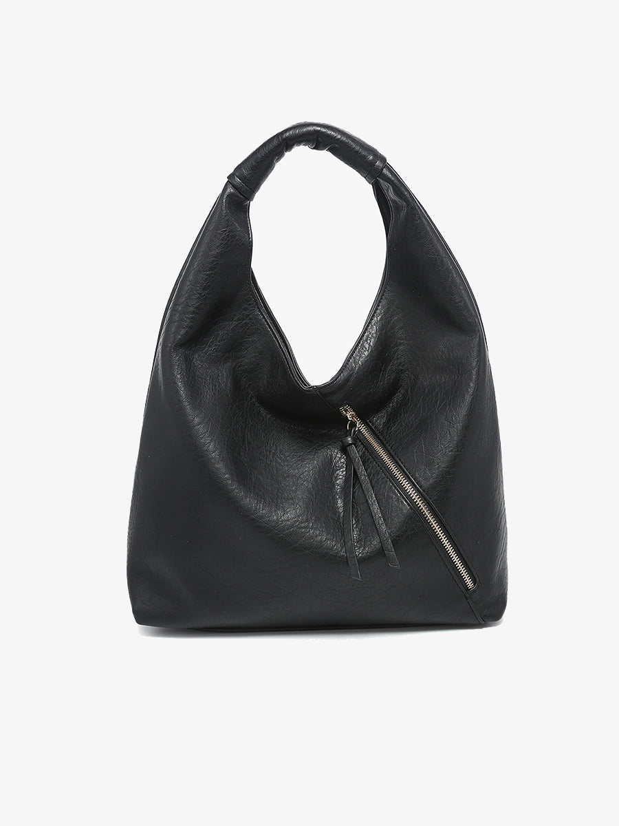 Kat Vegan Hobo Black - Jen & Co. vegan handbag