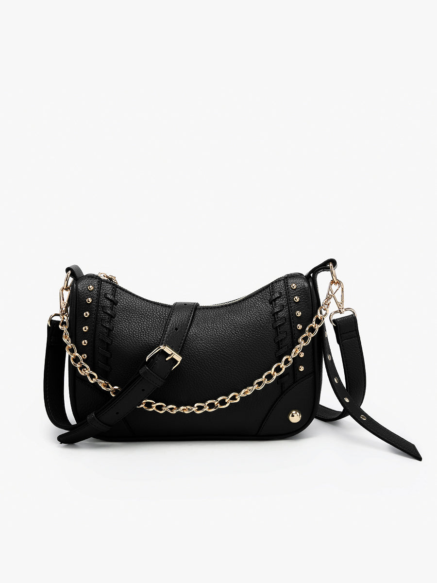 Artemis Vegan Detailed Crossbody Black - Jen & Co. vegan handbag