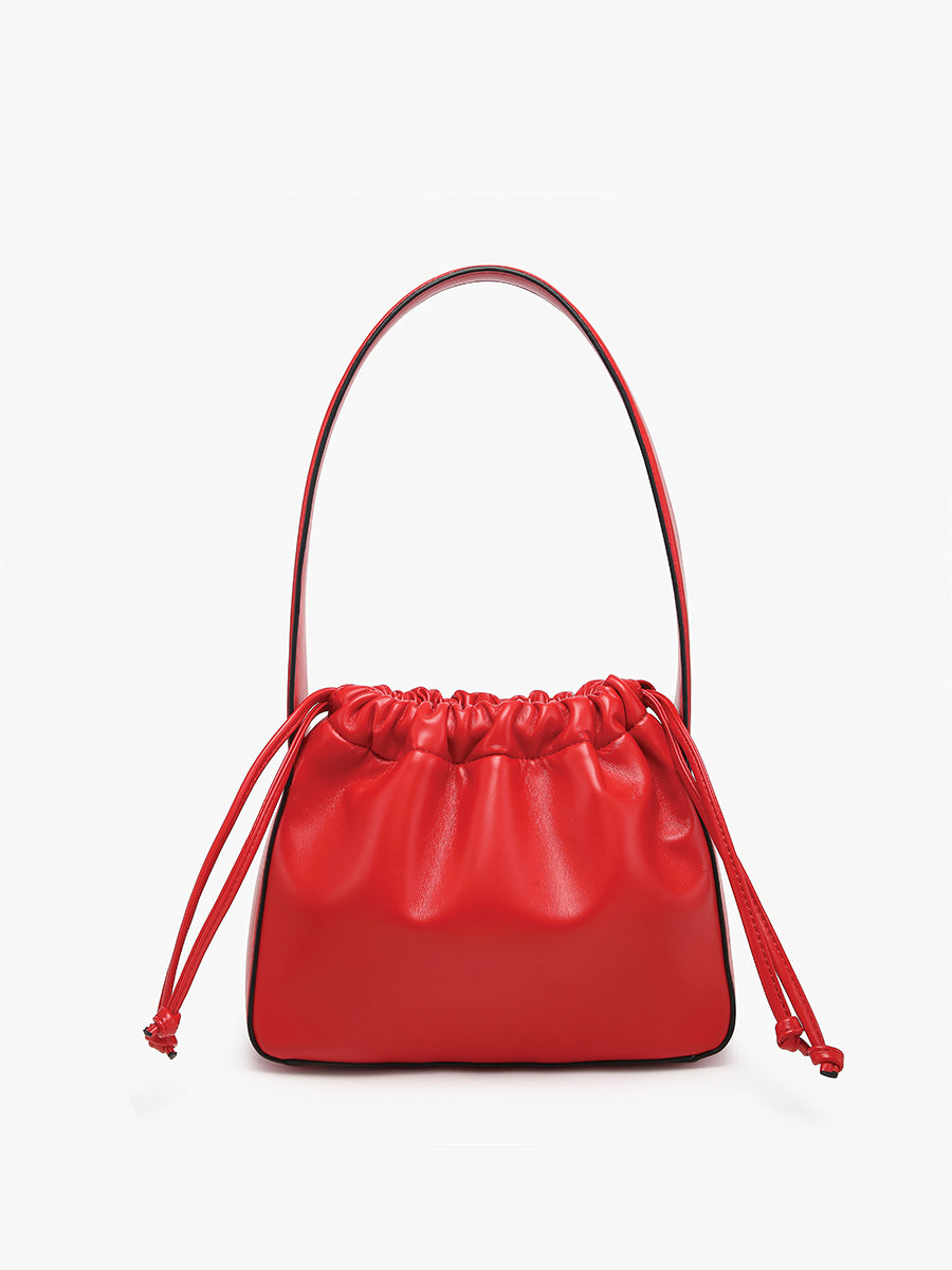 Yang Vegan Bucket Bag Cherry Red - Jen & Co. vegan handbag