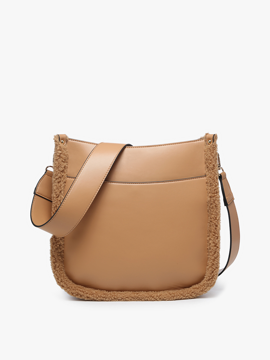 Chloe Vegan Teddy Crossbody Brown Brown - Jen & Co. vegan handbag