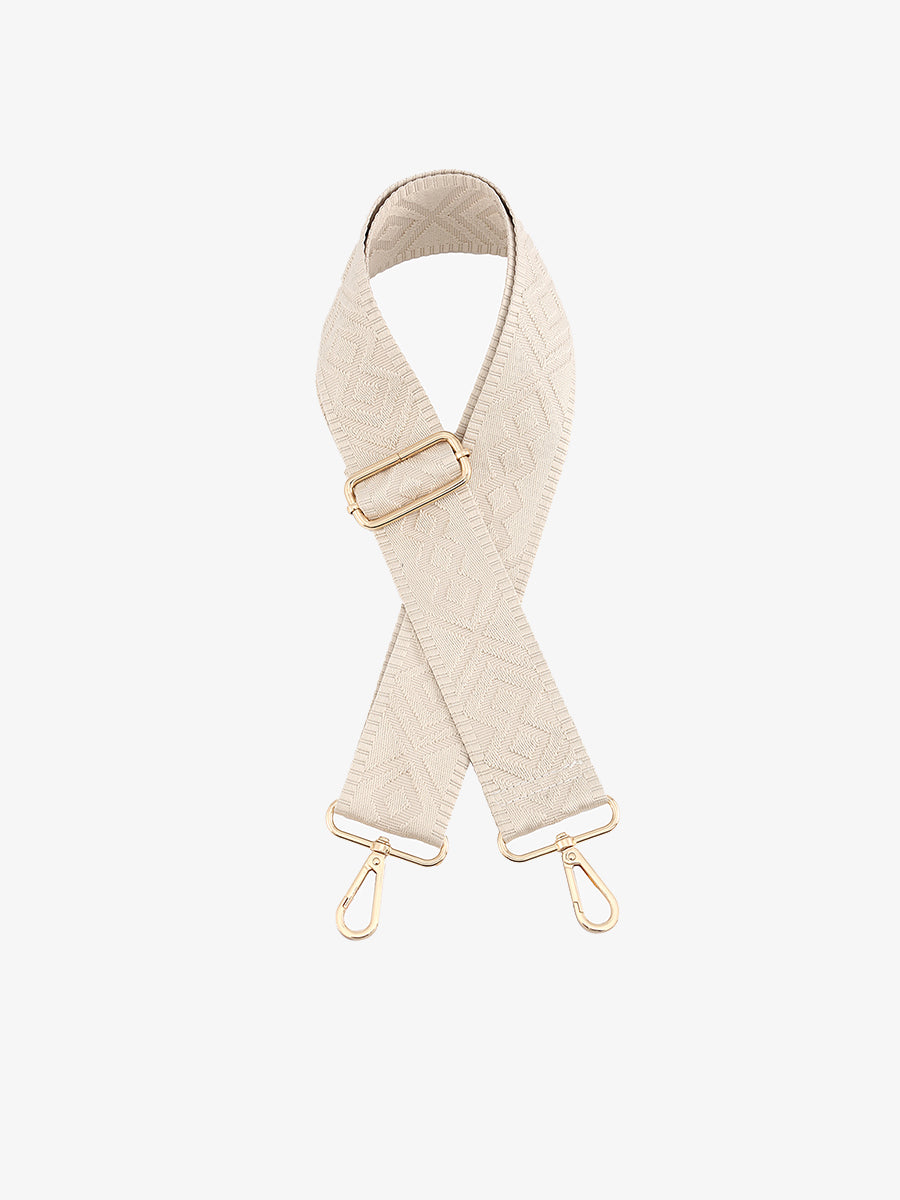 Bohemian Guitar Strap Off White - Jen & Co. vegan handbag