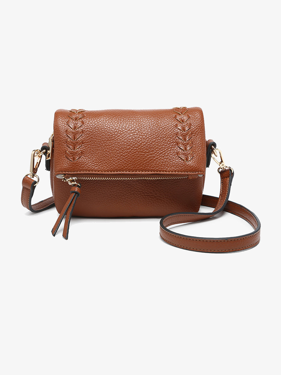 Scout Vegan Whipstitch Crossbody Cinnamon - Jen & Co. vegan handbag