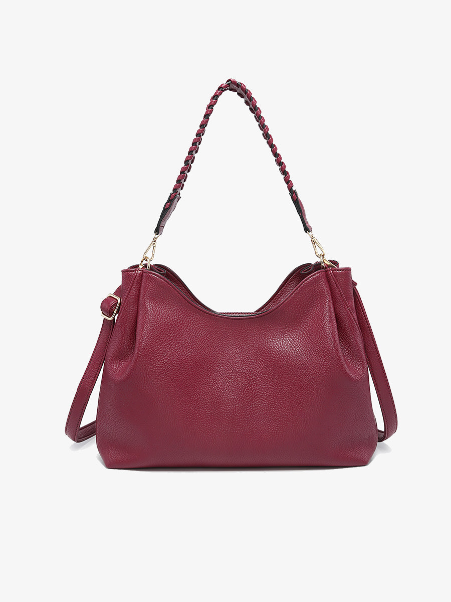 Grace Vegan Whipstitch Tote Jam - Jen & Co. vegan handbag