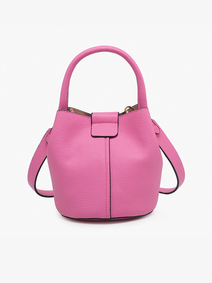 Farrah Vegan Bucket Bag Bubblegum - Jen & Co. vegan handbag