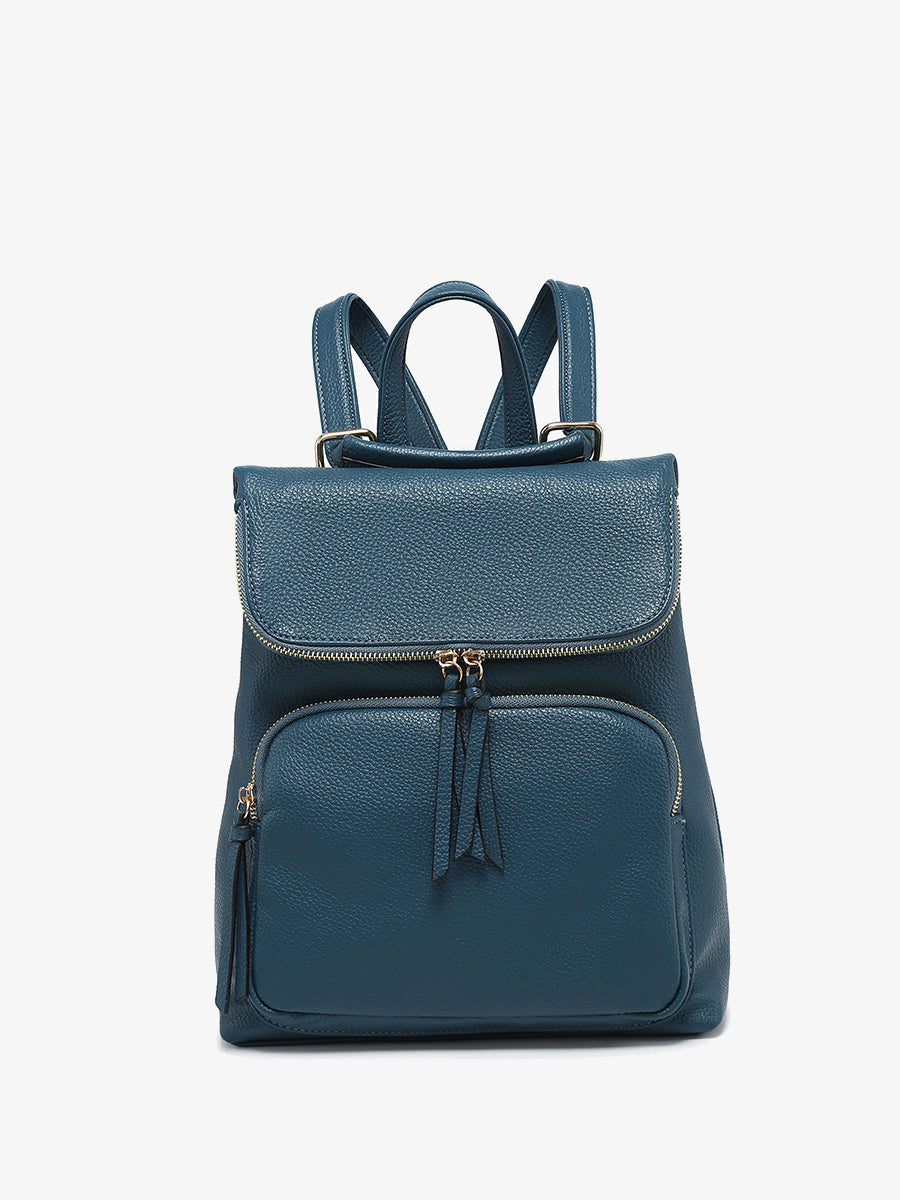 Everlee Vegan Backpack Prussian Blue - Jen & Co. vegan handbag