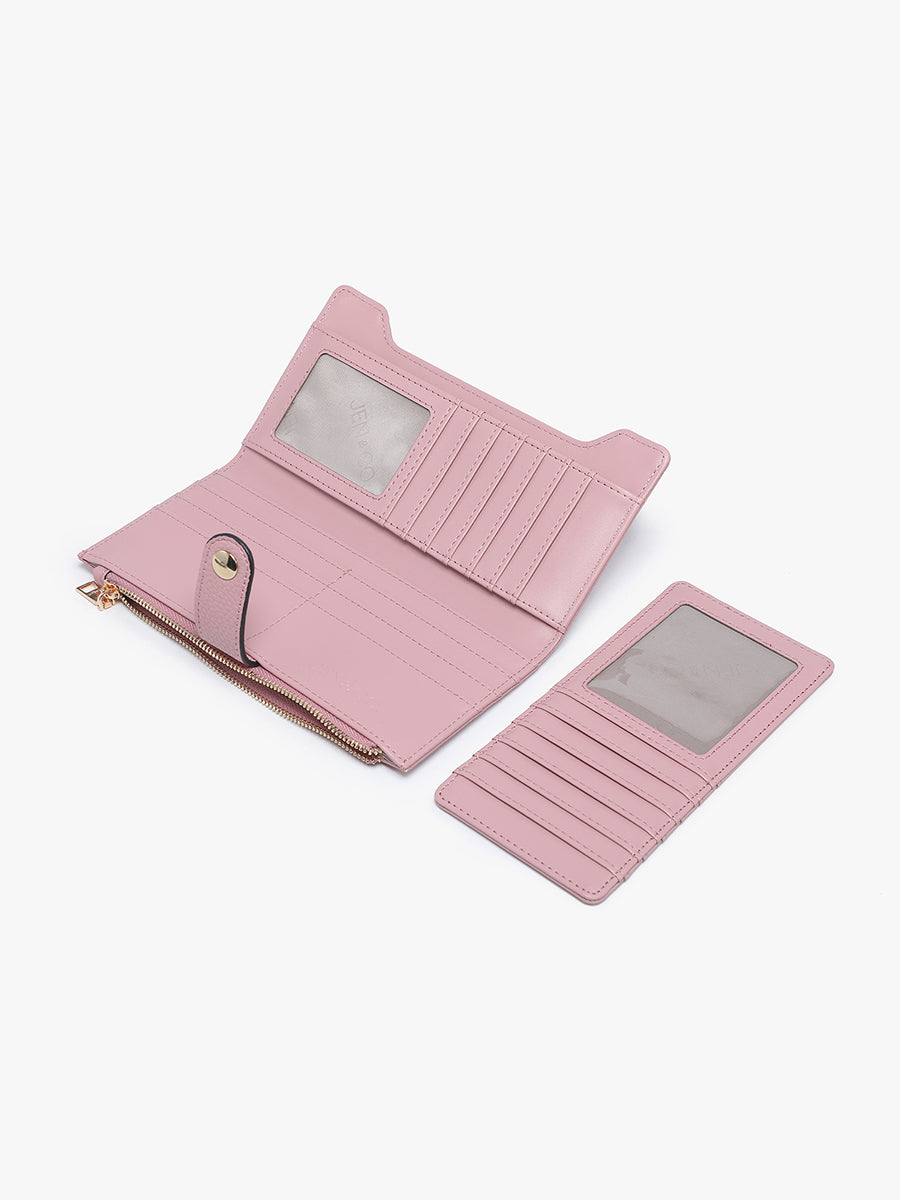 Violet Vegan RFID Fold-Out Wallet - Jen & Co. vegan handbag
