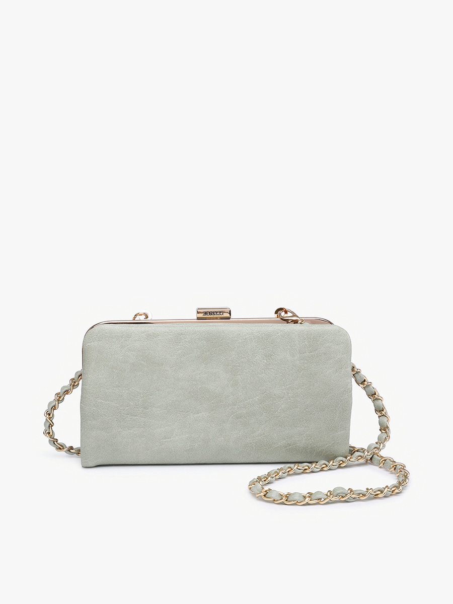 Sue Vegan Wallet Pouch Lt. Green - Jen & Co. vegan handbag