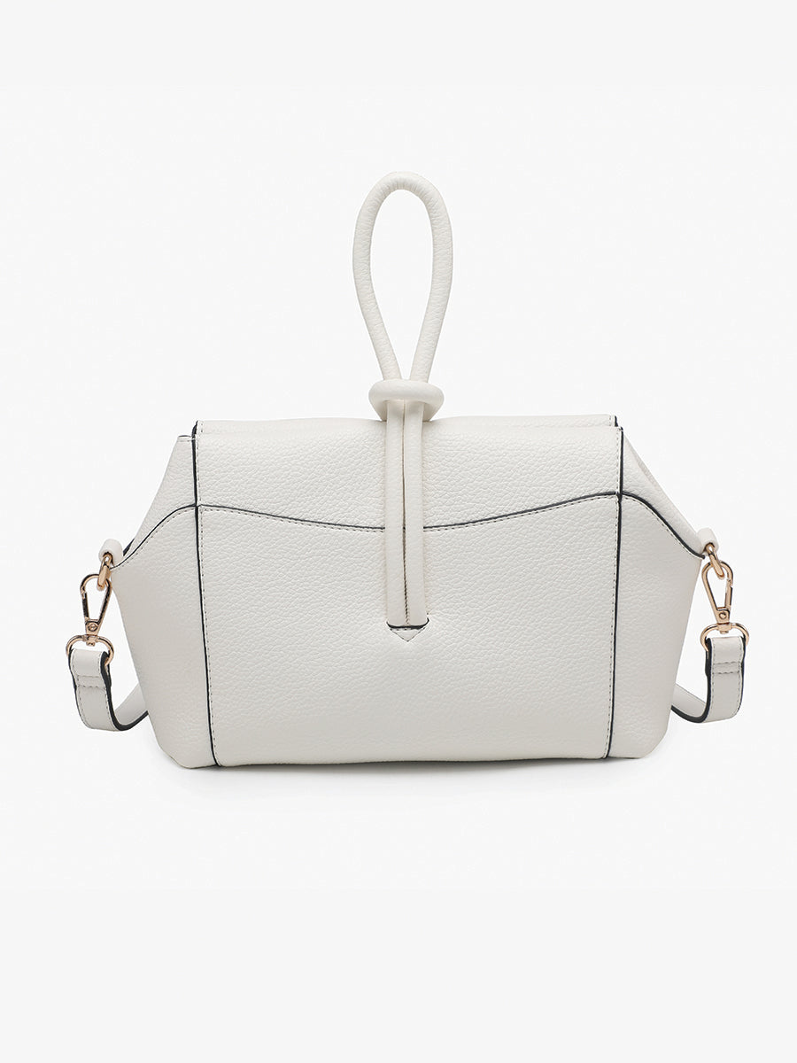 Lucille Vegan Crossbody Off White - Jen & Co. vegan handbag