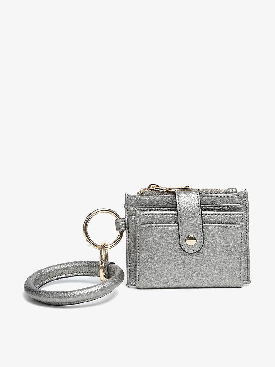Sammie Vegan Wallet w/ Bangle Pewter - Jen & Co. vegan handbag
