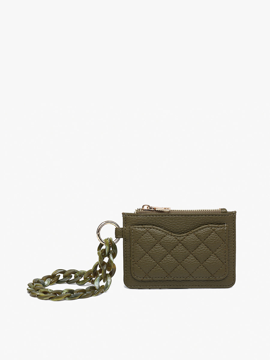 Rhodes Vegan Quilted Bangle Dark Olive - Jen & Co. vegan handbag