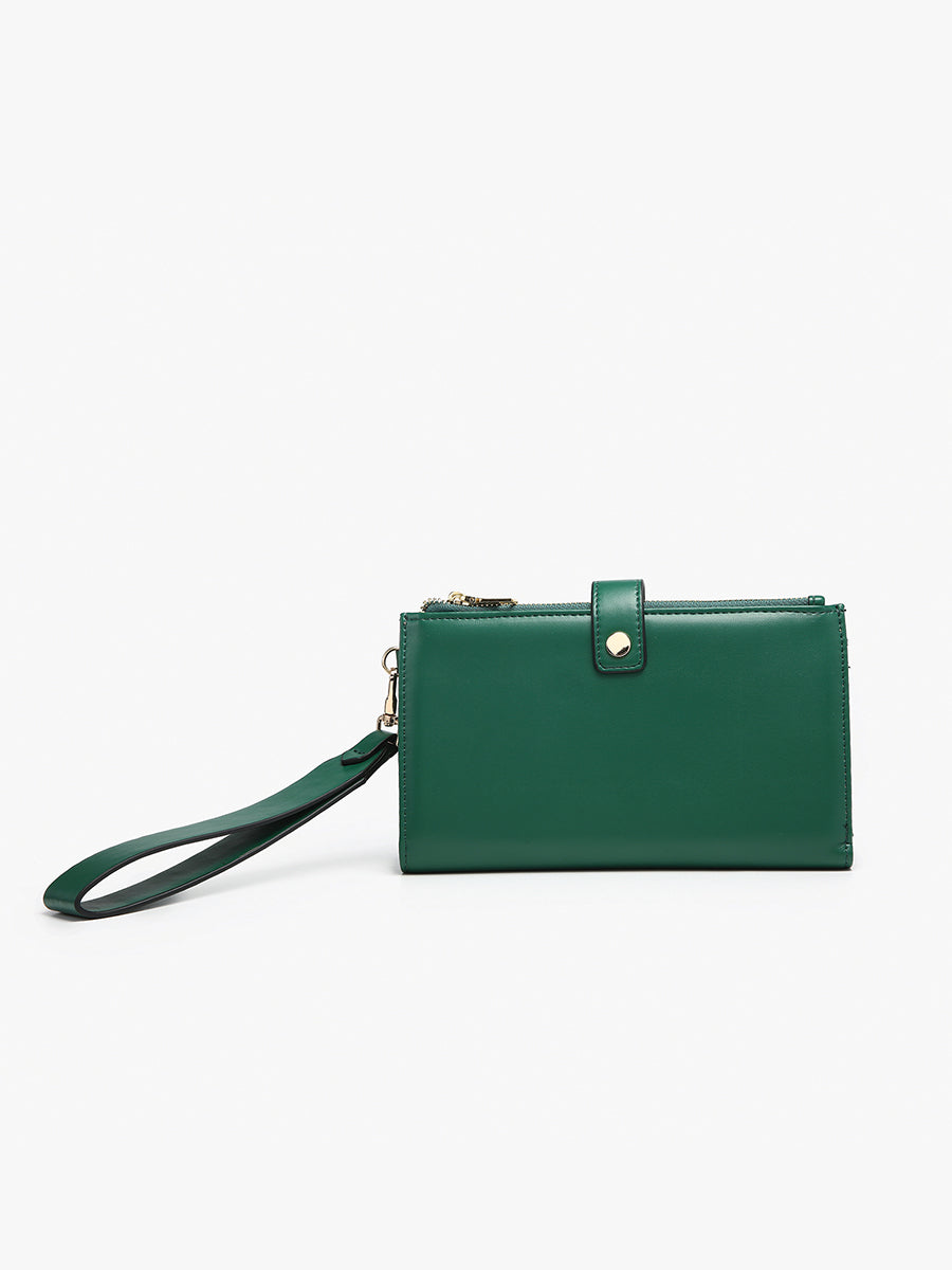 Lark Vegan Wallet/Wristlet Green - Jen & Co. vegan handbag