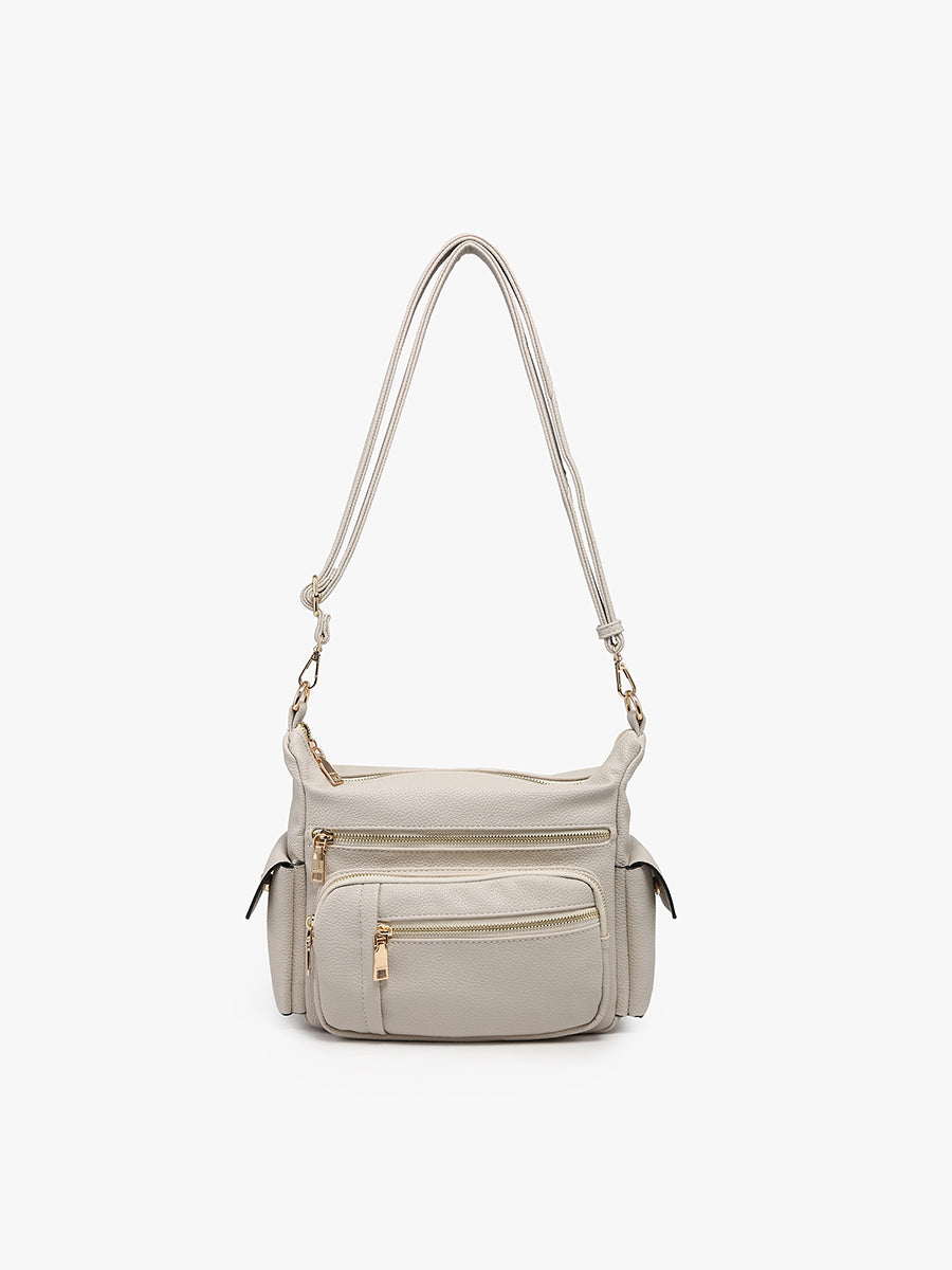 Nicole Vegan Crossbody Lt. Grey - Jen & Co. vegan handbag