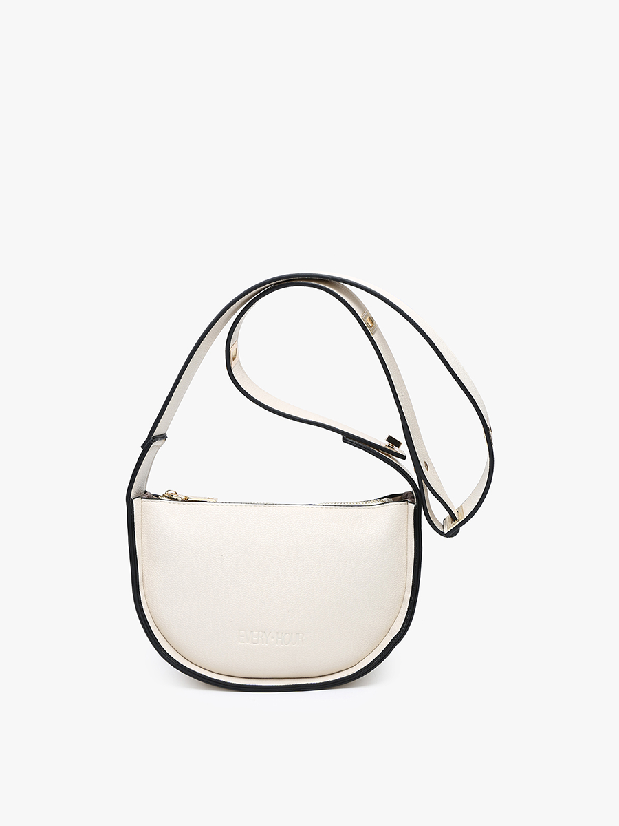 Celine Vegan Crescent Shoulder Bag Off White - Jen & Co. vegan handbag