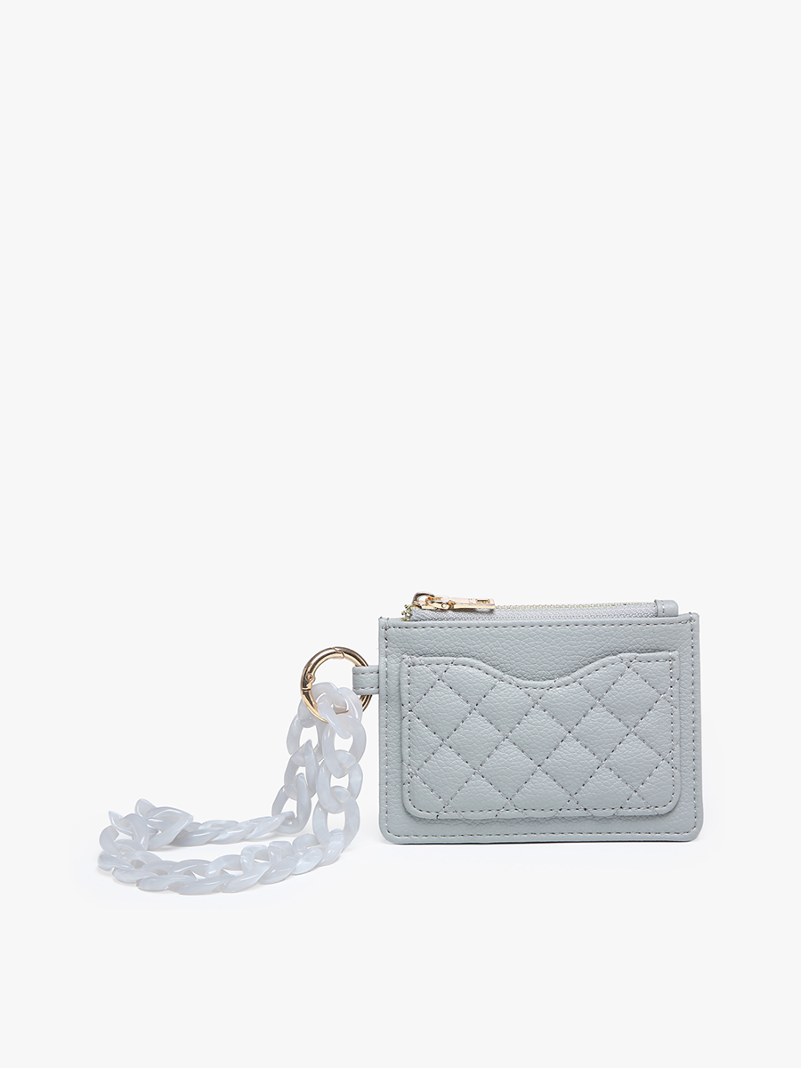 Rhodes Vegan Quilted Bangle Grey - Jen & Co. vegan handbag