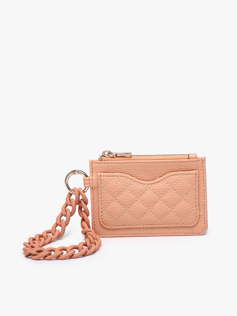 Rhodes Vegan RFID Quilted Bangle Sherbet - Jen & Co. vegan handbag