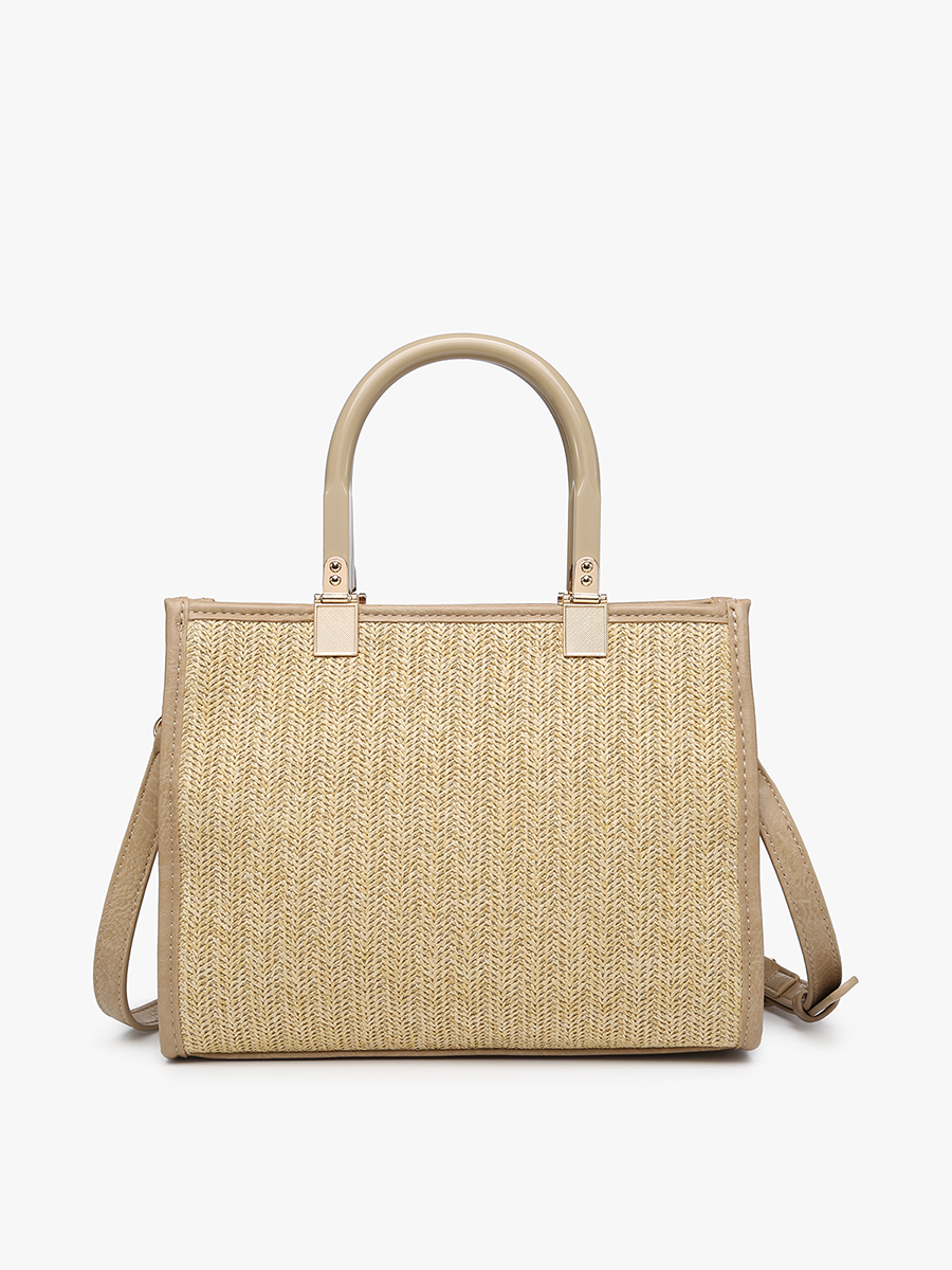 Kaya Vegan Rattan Satchel - Jen & Co. vegan handbag