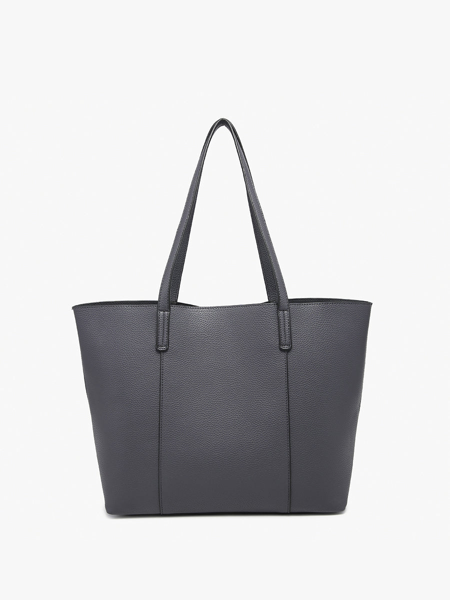 Millie Vegan Classic Tote Charcoal - Jen & Co. vegan handbag