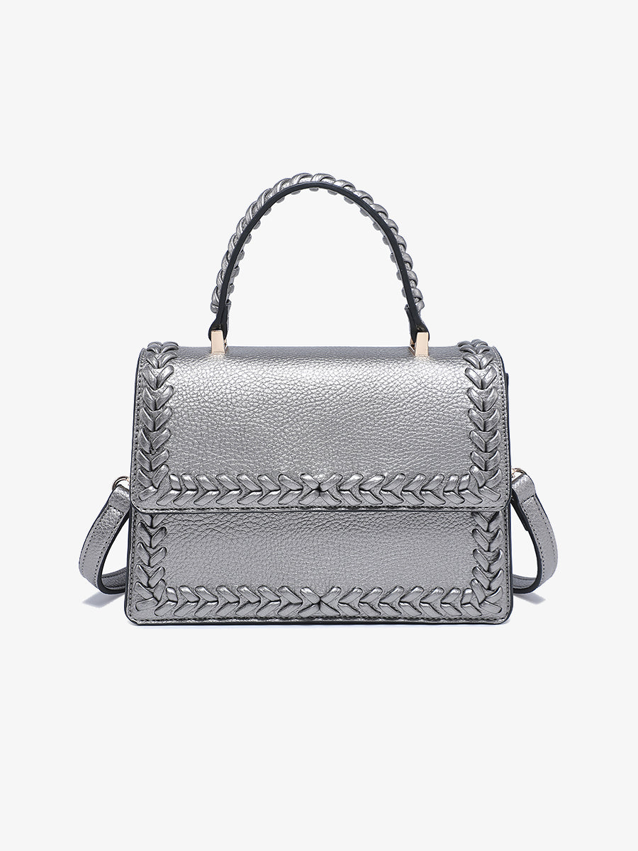 Lanier Vegan Crossbody Pewter - Jen & Co. vegan handbag