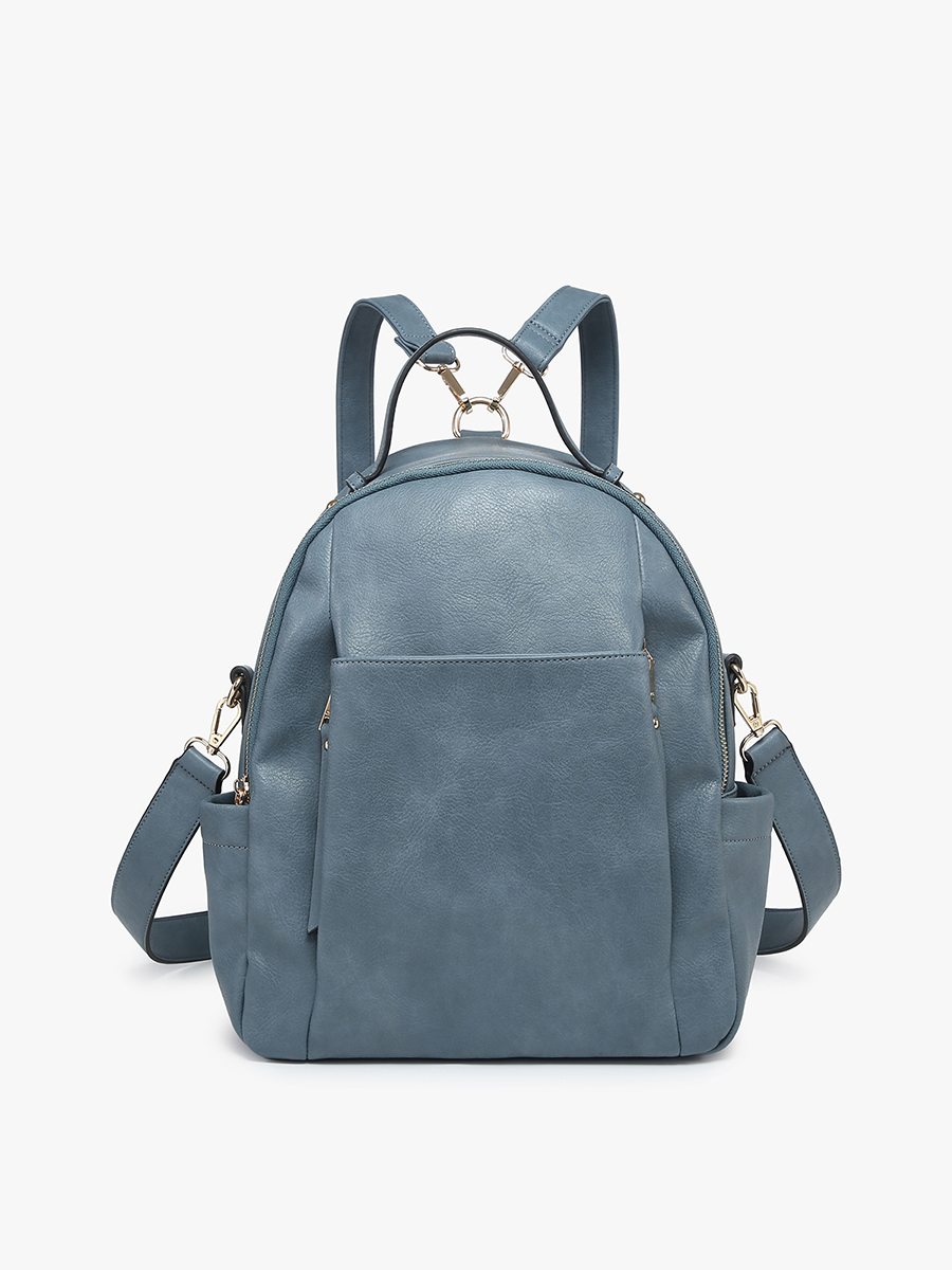 Lillia Vegan Convertible Backpack Denim Blue - Jen & Co. vegan handbag