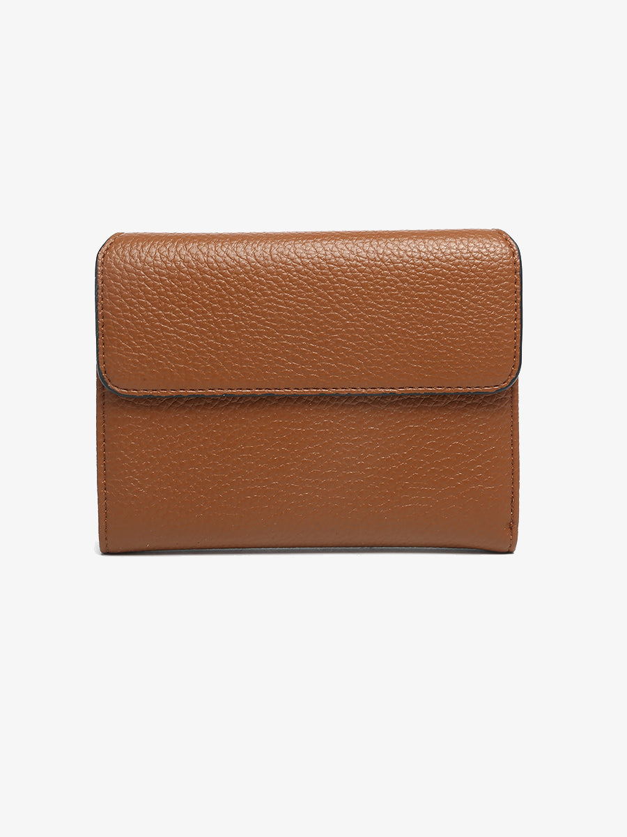 Alexandra Vegan Passport Wallet Brown - Jen & Co. vegan handbag