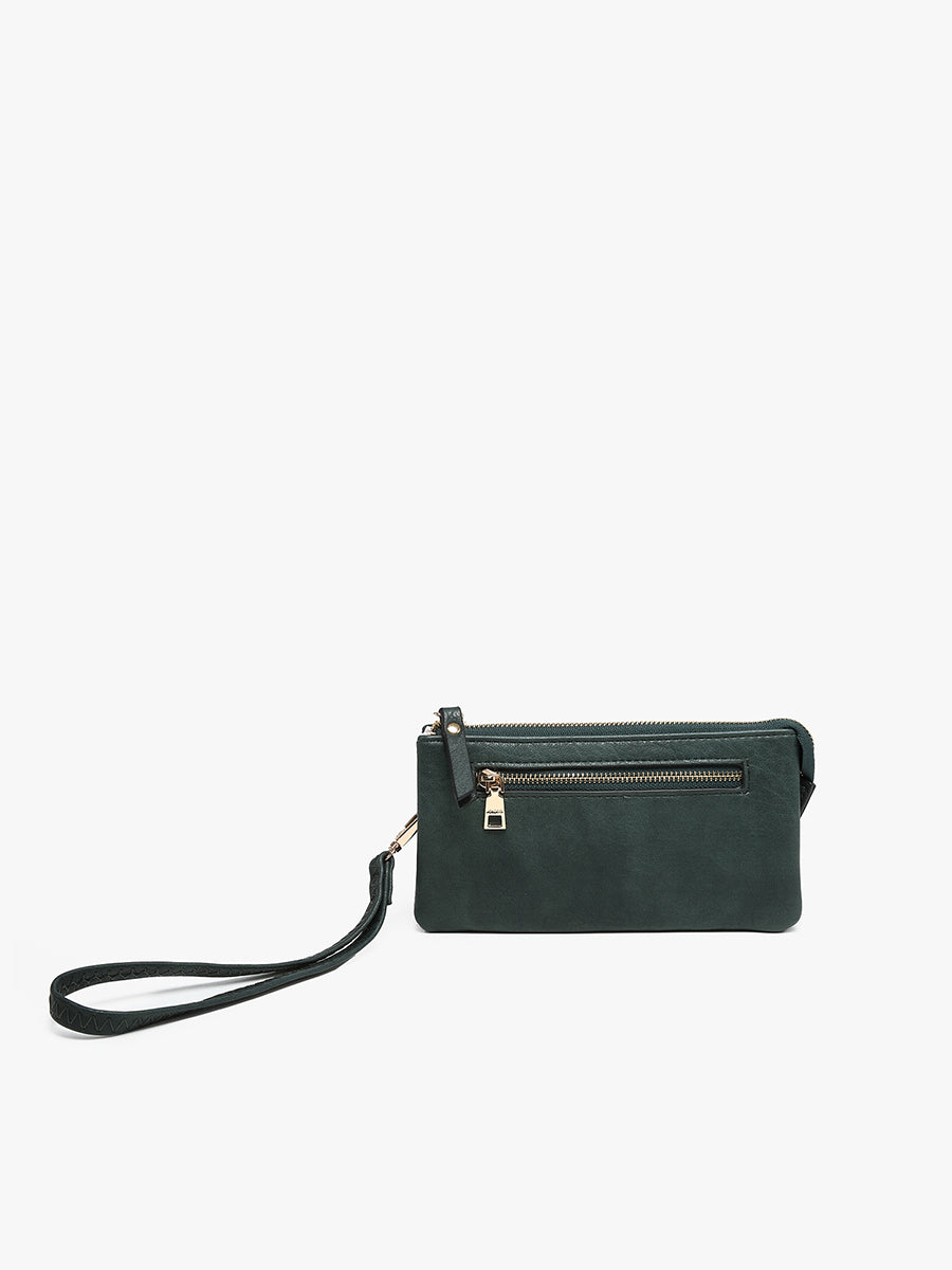 Ariel Vegan Wallet Dark Forest Green - Jen & Co. vegan handbag