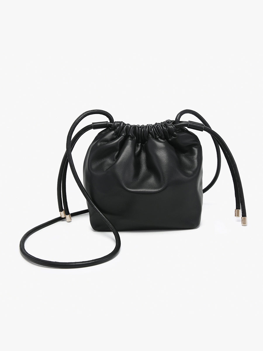 Mackenzie Vegan Cinched Bucket Bag Black - Jen & Co. vegan handbag