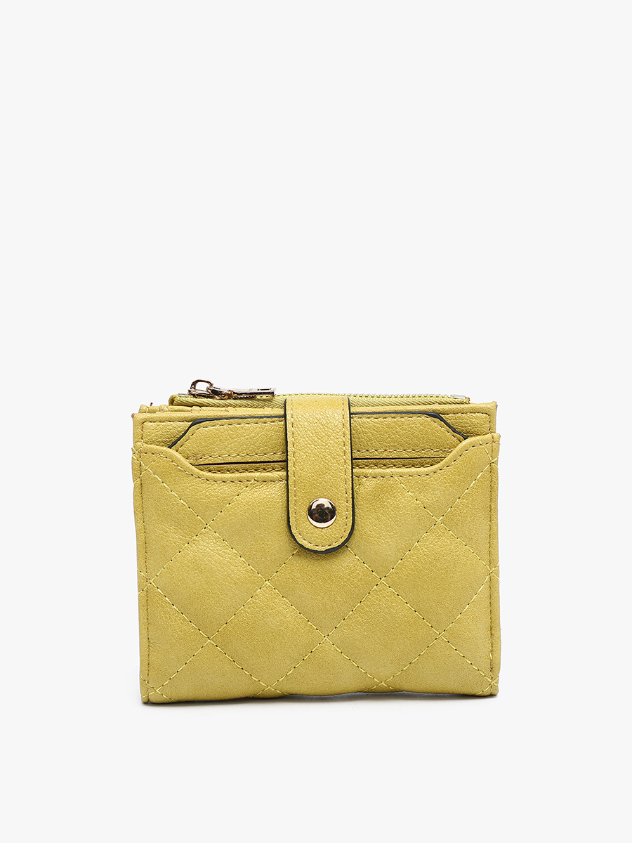 Melody Vegan Quilted Wallet Lemon - Jen & Co. vegan handbag