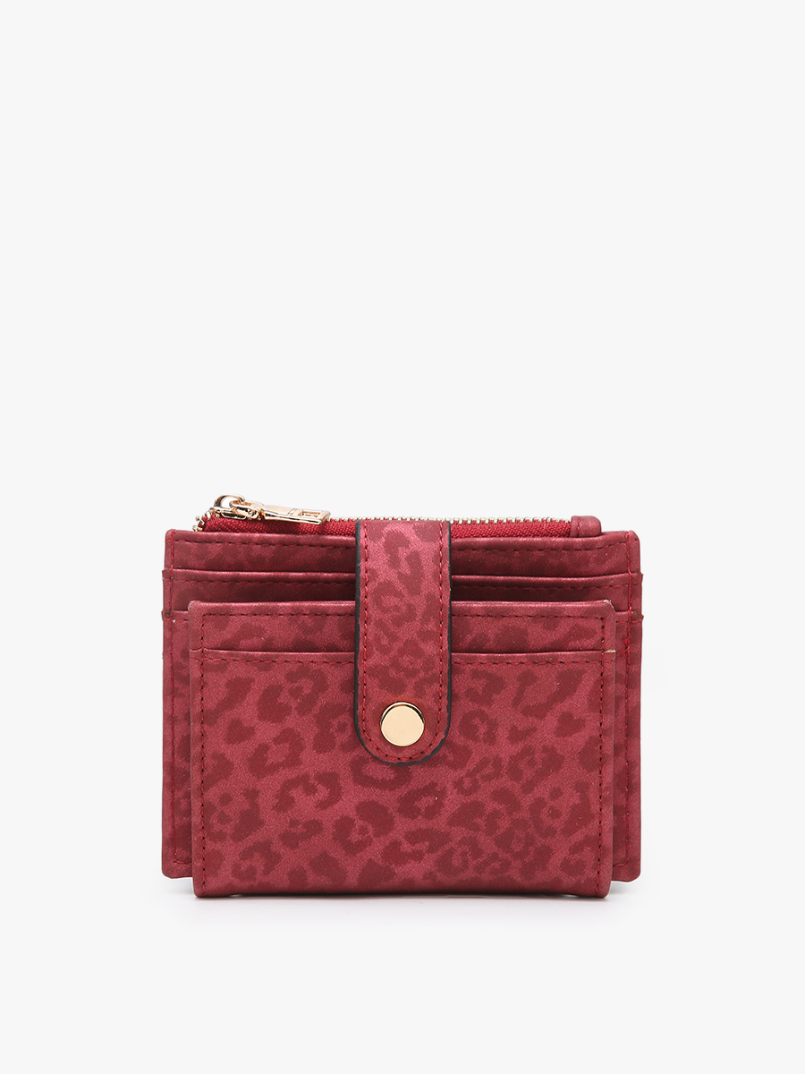 Sam Vegan Wallet Cheetah-Red - Jen & Co. vegan handbag