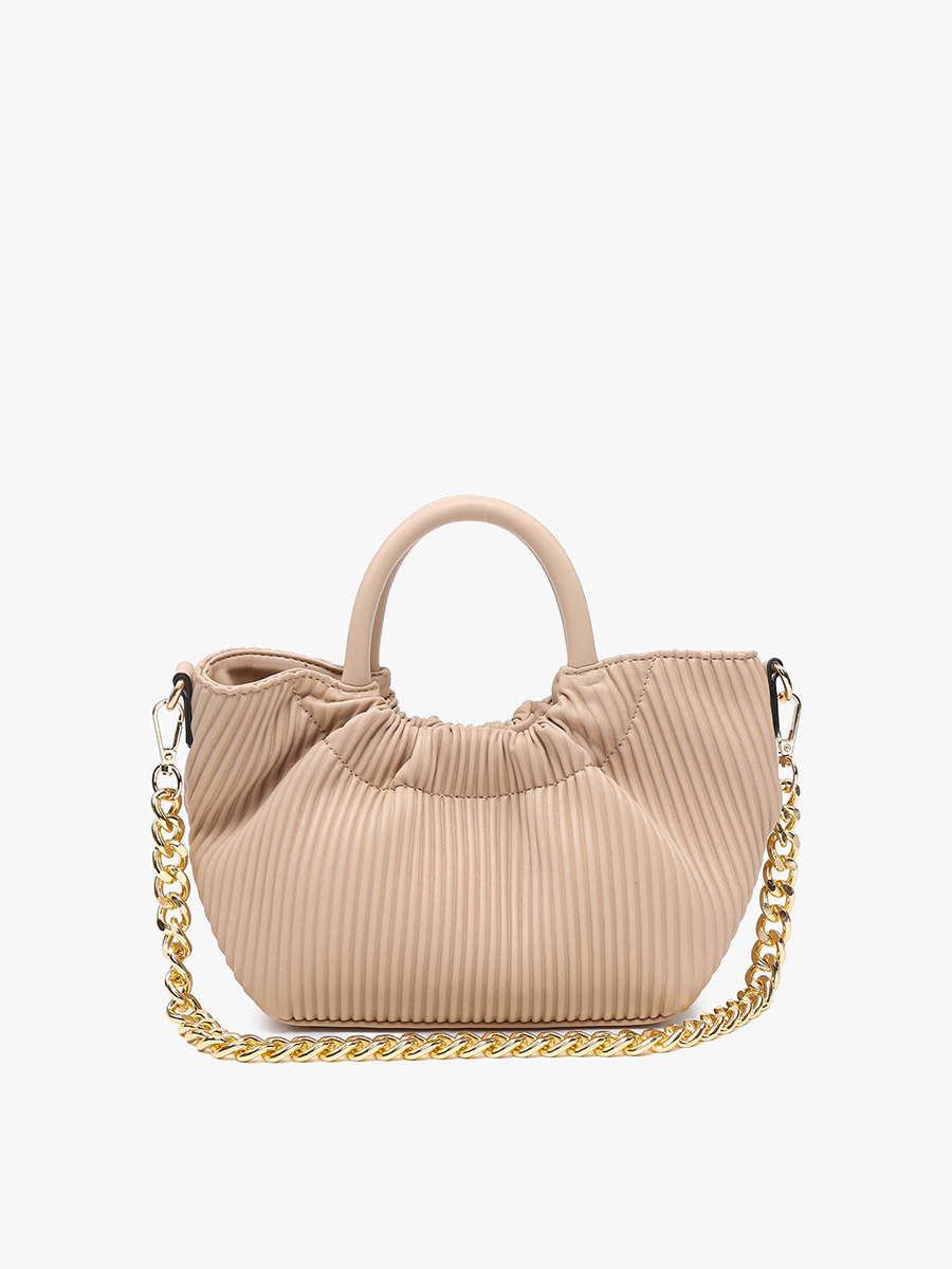Valency Vegan Chain Crossbody Taupe - Jen & Co. vegan handbag