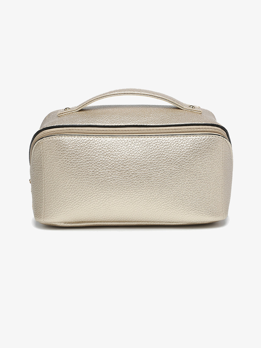 Paxton Makeup Bag Lt. Gold - Jen & Co. vegan handbag