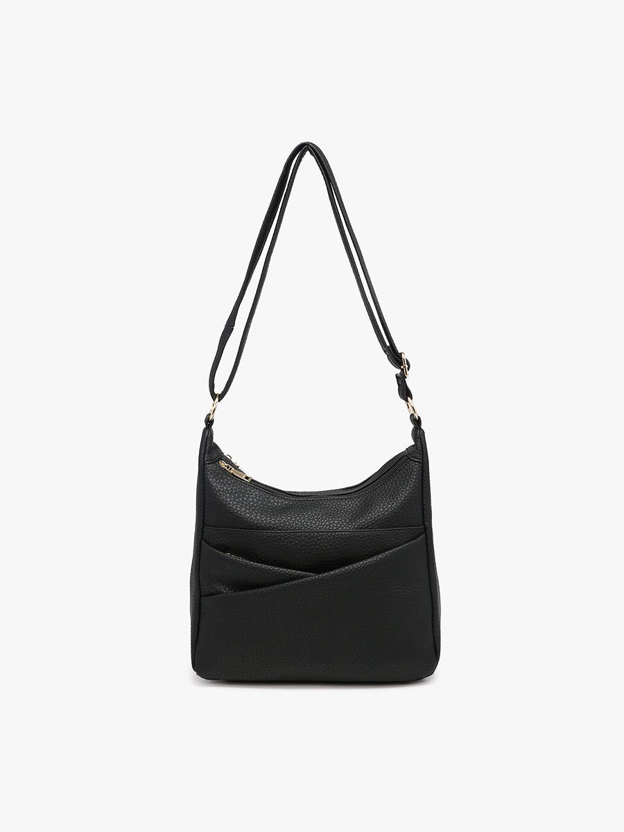 Lillian Vegan Dual Compartment Crossbody Black - Jen & Co. vegan handbag