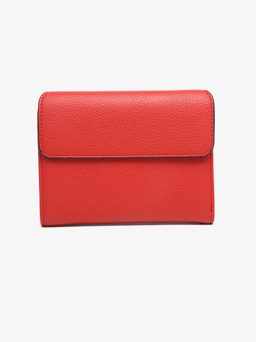 Alexandra Vegan Passport Wallet Red - Jen & Co. vegan handbag