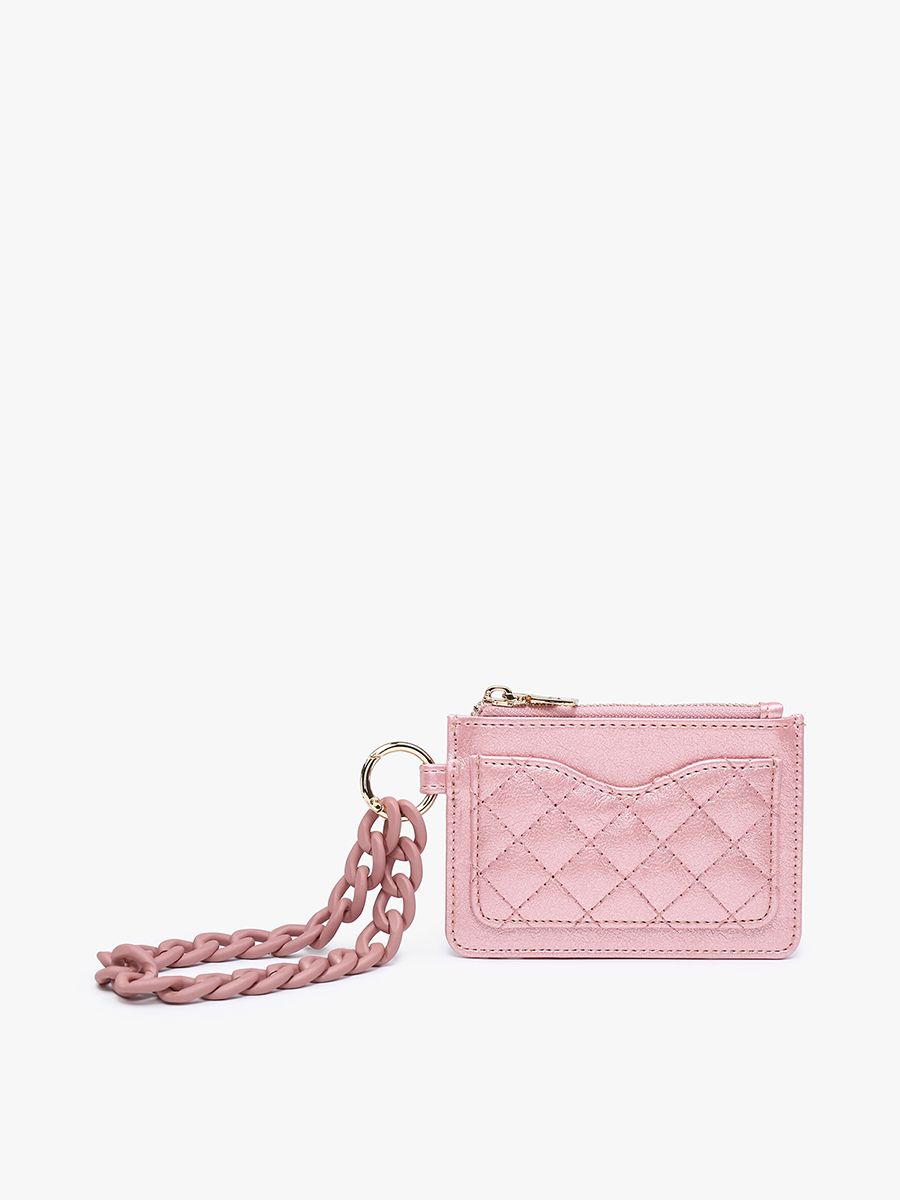Rhodes Vegan Quilted Bangle Rose Quartz - Jen & Co. vegan handbag