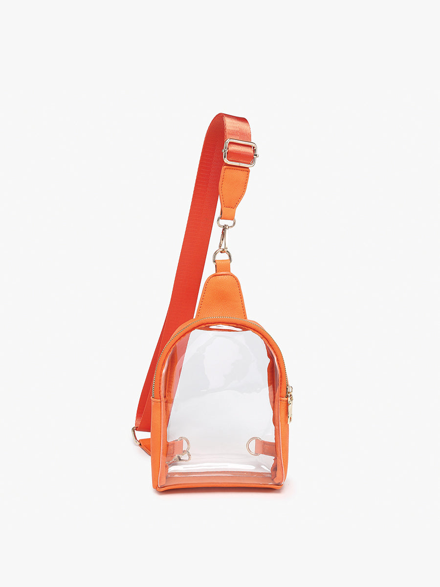 Ellen Clear Sling Bag Orange - Jen & Co. vegan handbag