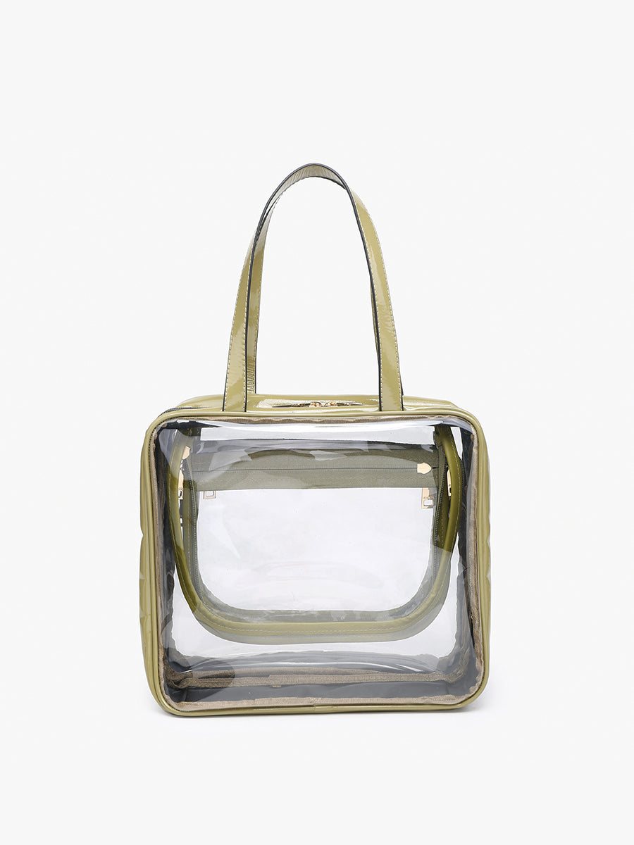Rae Clear Cosmetic Bag - Jen & Co. vegan handbag