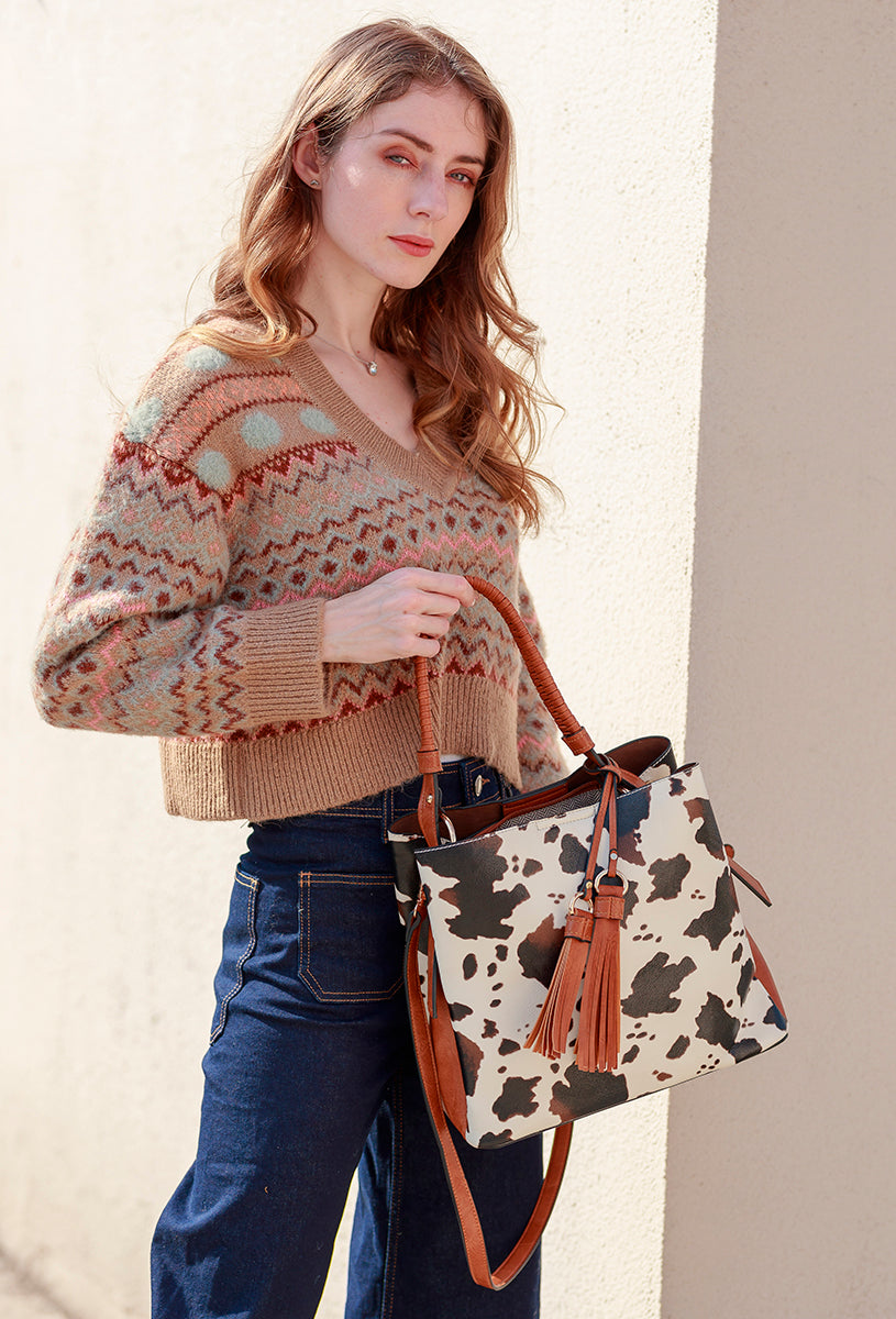Olivia Vegan Animal Print Hobo - Jen & Co. vegan handbag