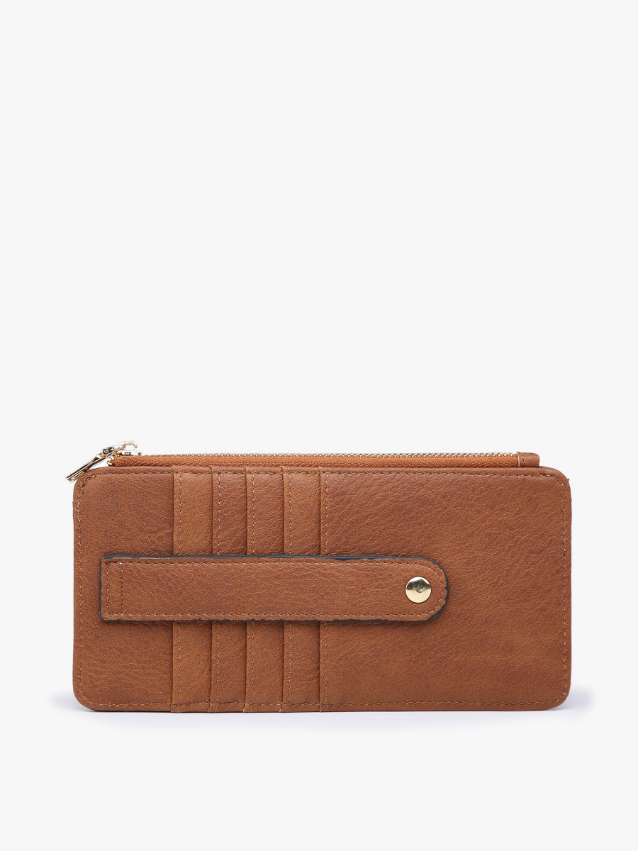 Saige Vegan RFID Wallet Brown - Jen & Co. vegan handbag
