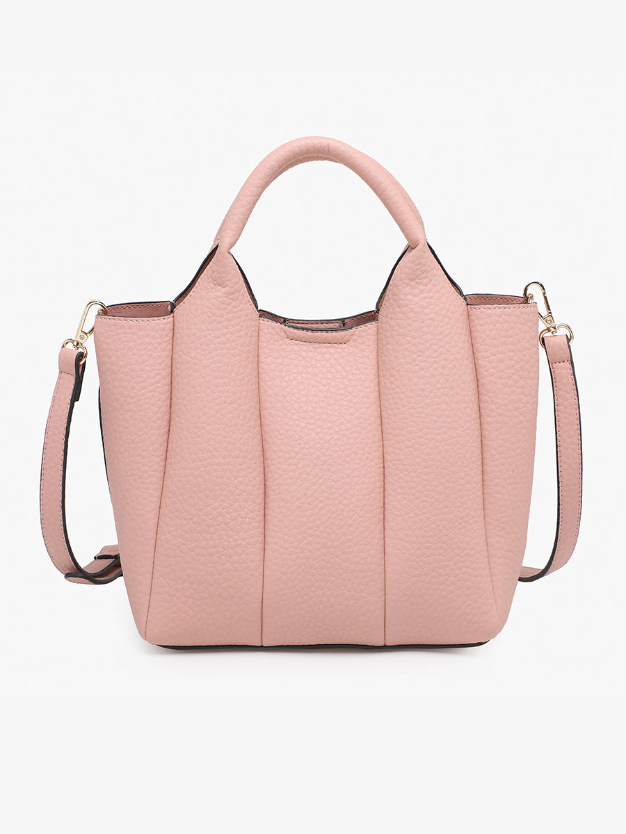 Maddox Vegan Pleated Satchel Nude - Jen & Co. vegan handbag