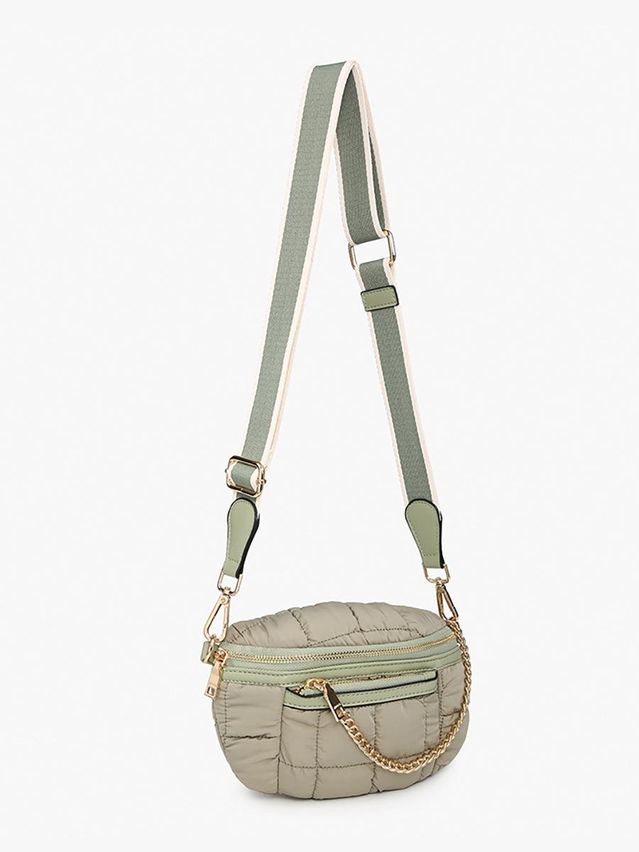 Mabel Quilted Nylon Belt Bag - Jen & Co. vegan handbag