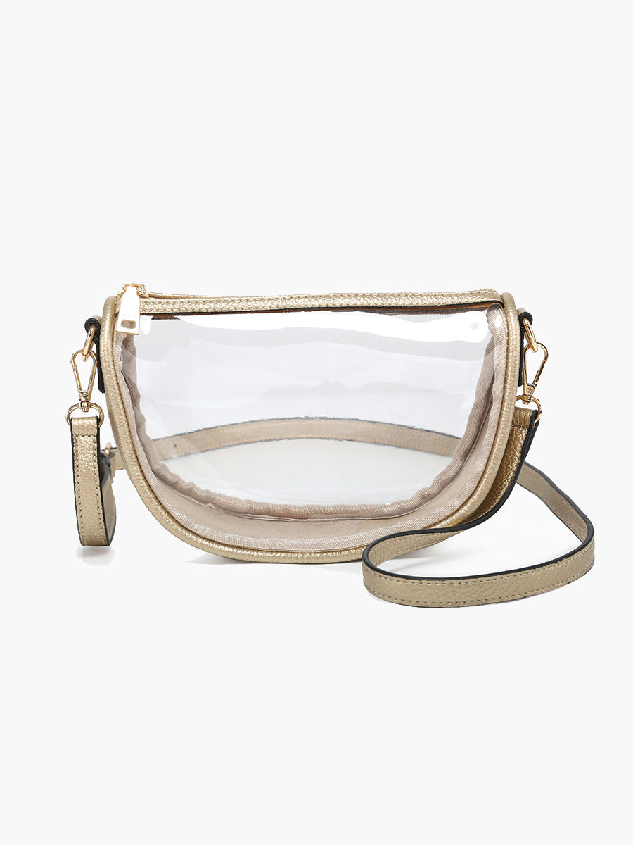 Peyton Clear Crossbody Gold - Jen & Co. vegan handbag
