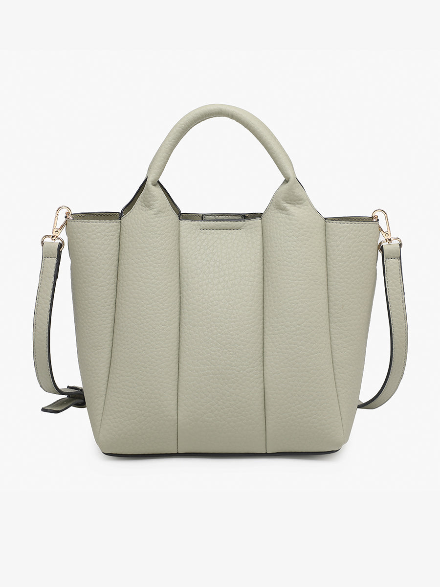 Maddox Vegan Pleated Satchel Lt. Sage - Jen & Co. vegan handbag