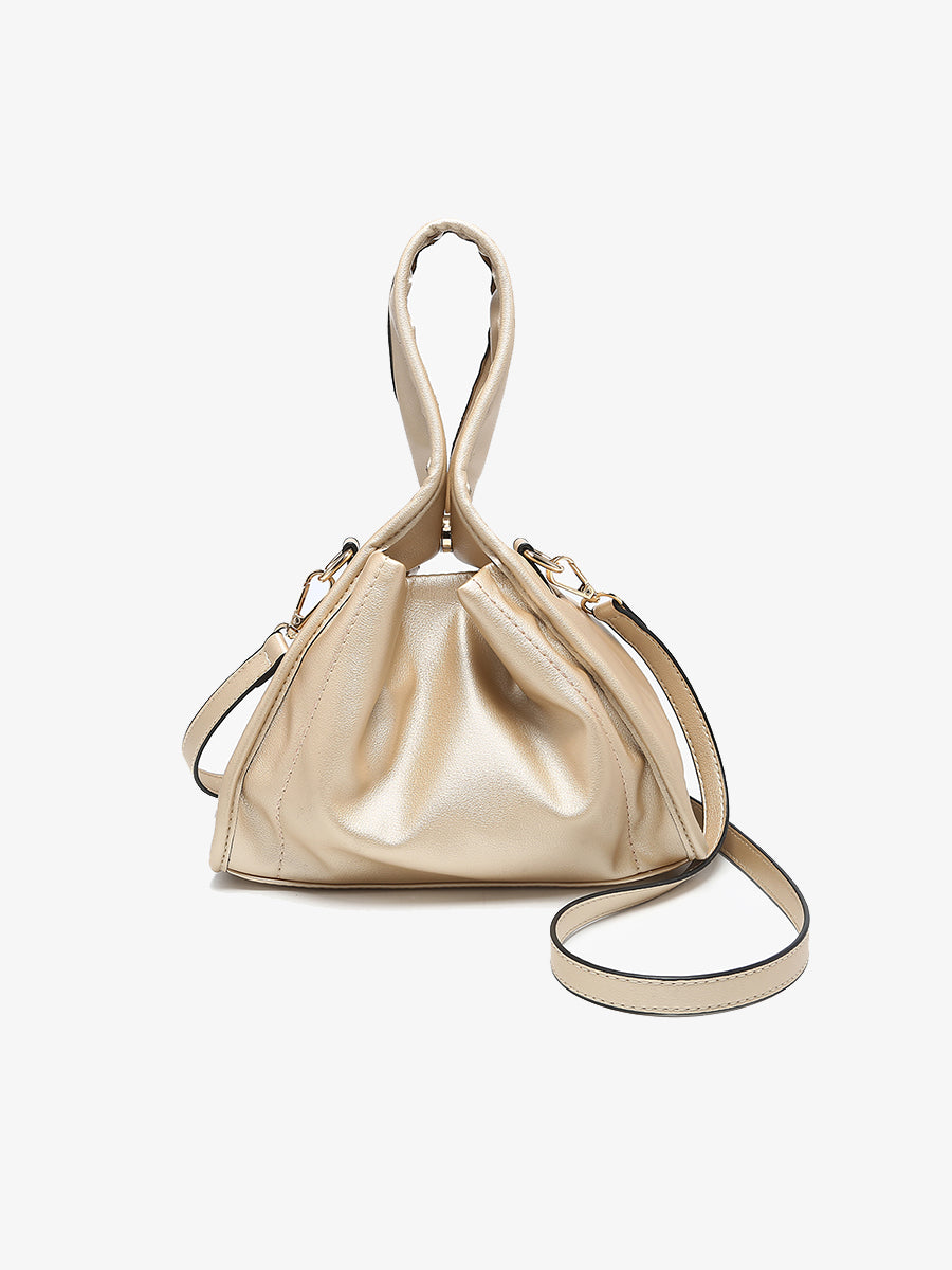Melina Vegan Wrist Bag Champagne - Jen & Co. vegan handbag