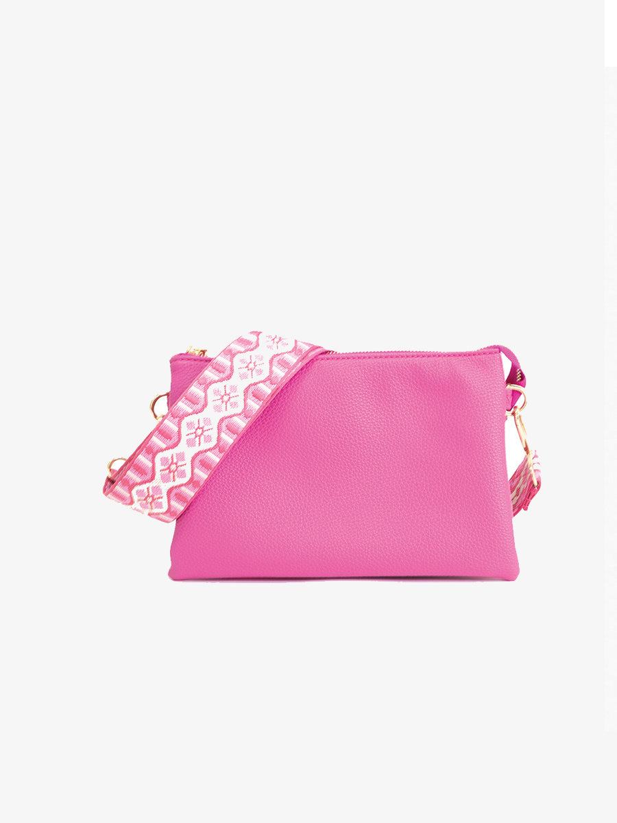 Izzy Vegan Crossbody Hot Pink - Jen & Co. vegan handbag