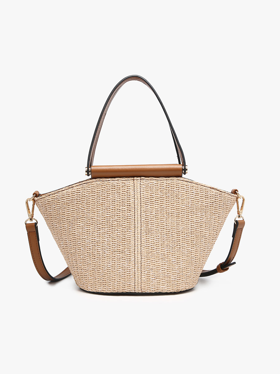 Raelynn Vegan Small Straw Tote - Jen & Co. vegan handbag