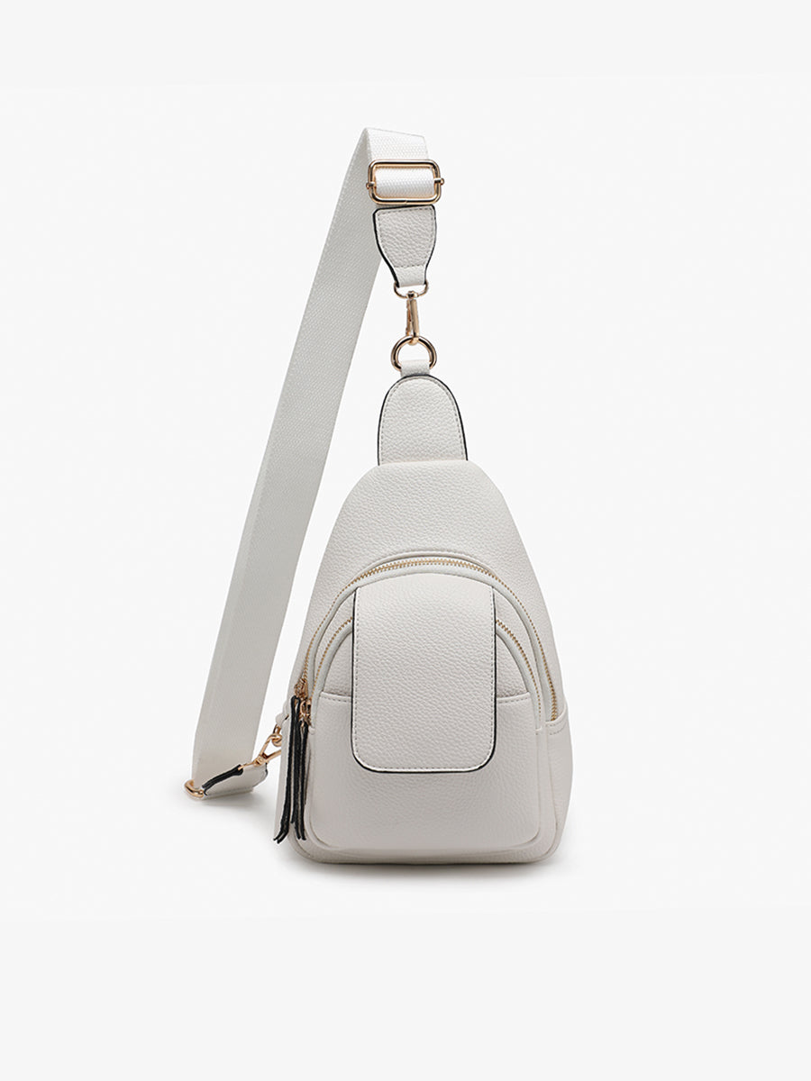 Sophia Vegan Sling Bag Ivory - Jen & Co. vegan handbag