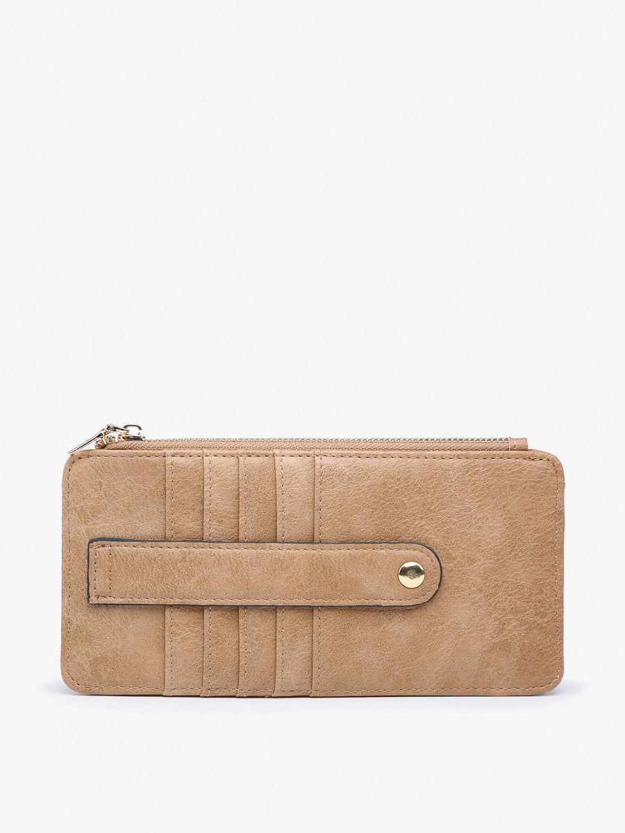 Saige Vegan RFID Wallet Mocha - Jen & Co. vegan handbag