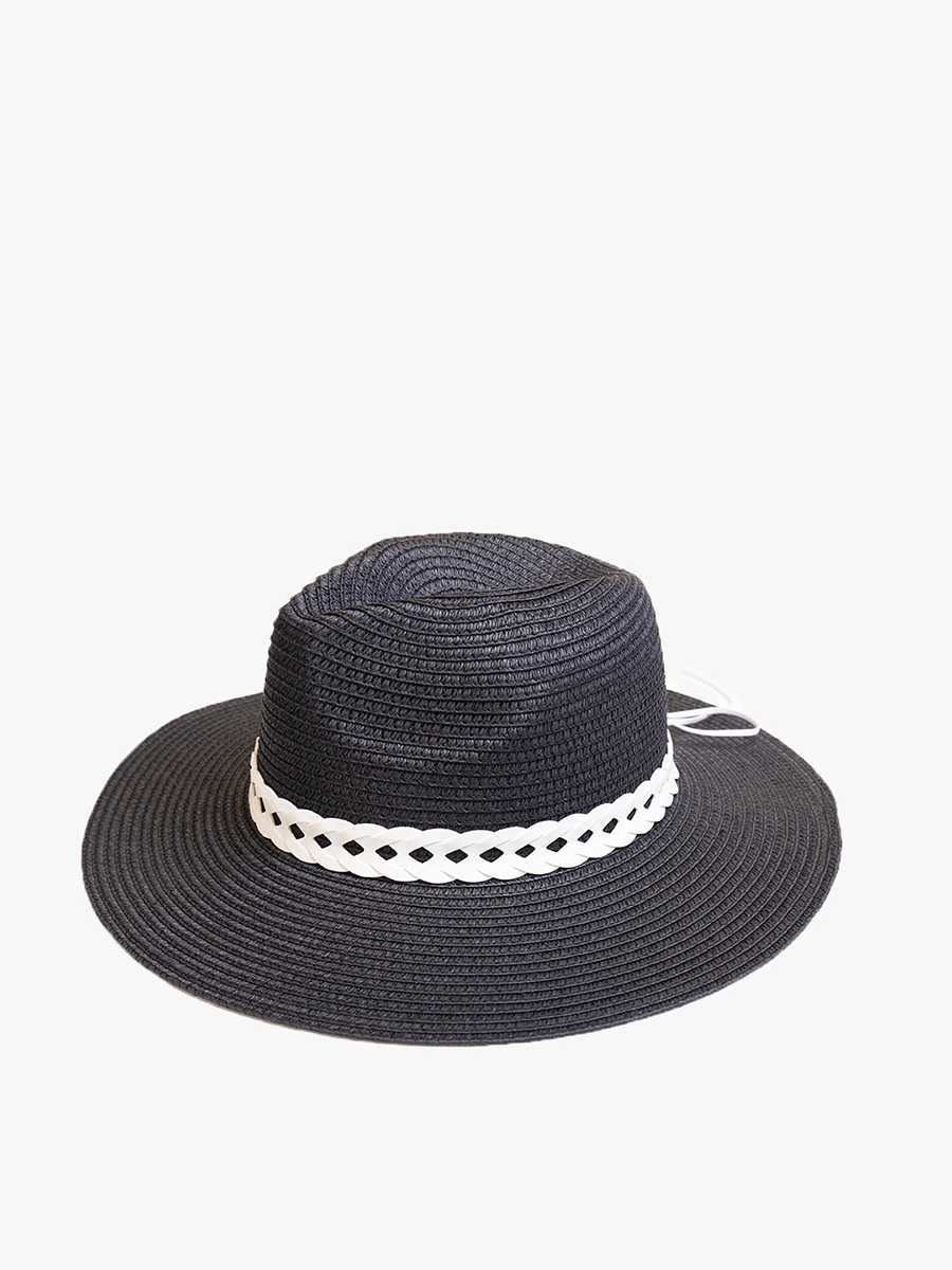 Mary Fedora w/ Chain Black - Jen & Co. vegan handbag