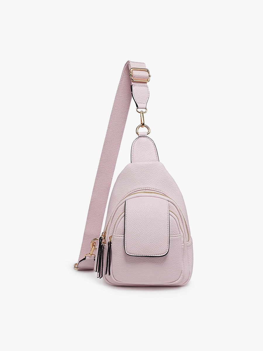 Sophia Vegan Sling Bag Pale Pink - Jen & Co. vegan handbag