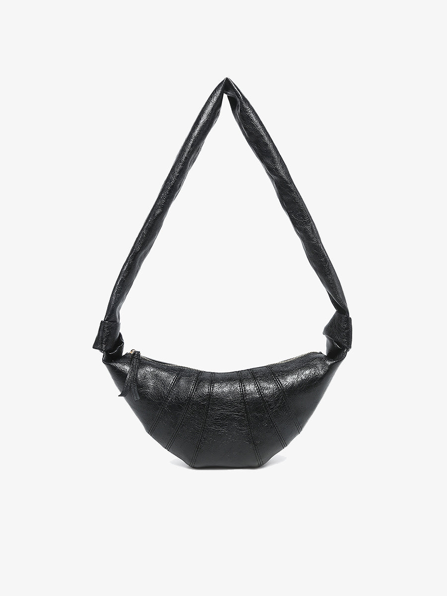 Kara Vegan Croissant Sling Bag Black - Jen & Co. vegan handbag